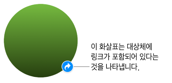 도형에 있는 링크 표시기.