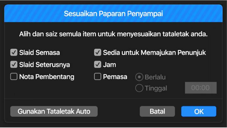 Dialog Sesuaikan Paparan Pembentang.