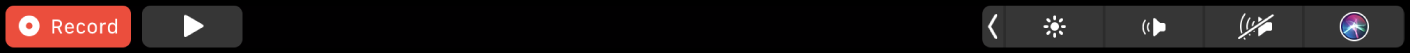 الـ Touch Bar الخاص بتطبيق TV ويظهر عليه أزرار للإرجاع، والتشغيل/الإيقاف المؤقت، والتقديم السريع، وExtras، والترجمة المصاحبة، والقائمة، وشريط تقديم للتنقل.