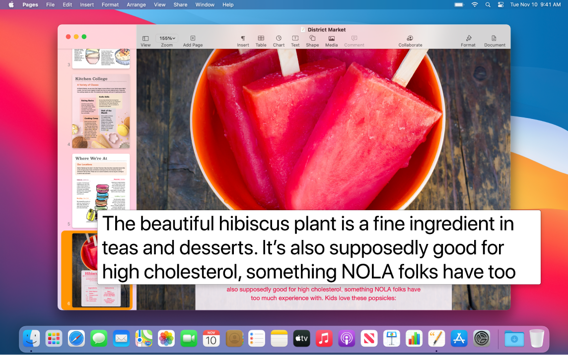 The Hover Text feature is active and shows enlarged text in a new window.