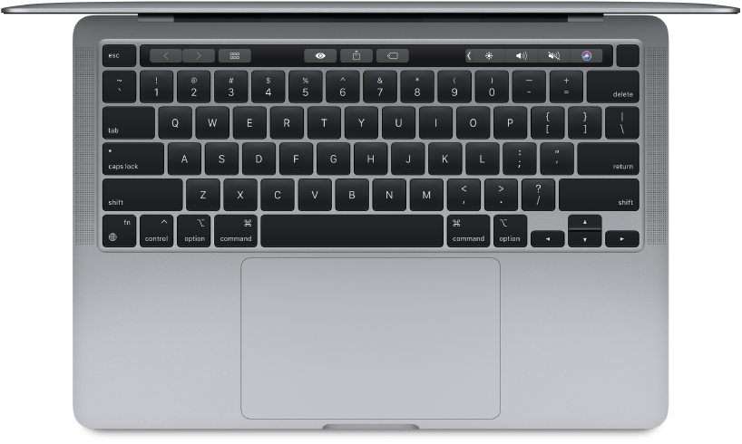 Vue supérieure d’un MacBook Pro 13 pouces.