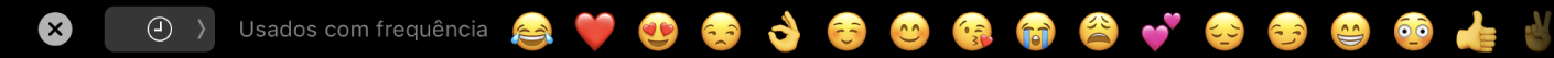 O seletor de emoji na Touch Bar.