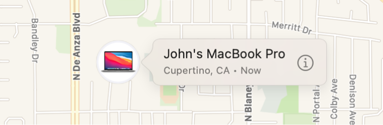 Un detaliu al pictogramei Informații pentru MacBook Pro (John).