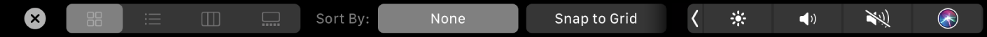 Смуга Touch Bar для Finder з опціями сортування й перегляду.