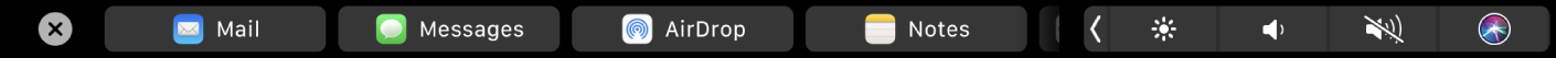 Смуга Touch Bar для Finder з опціями оприлюднення вмісту.