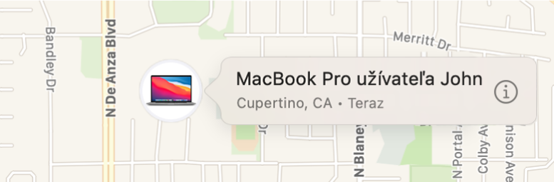 Detail ikony Informácie pre zariadenie John’s MacBook Pro.