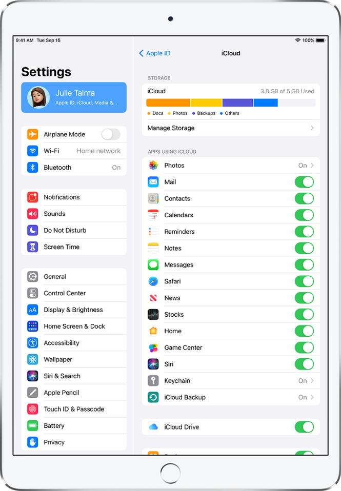 icloud manage apps