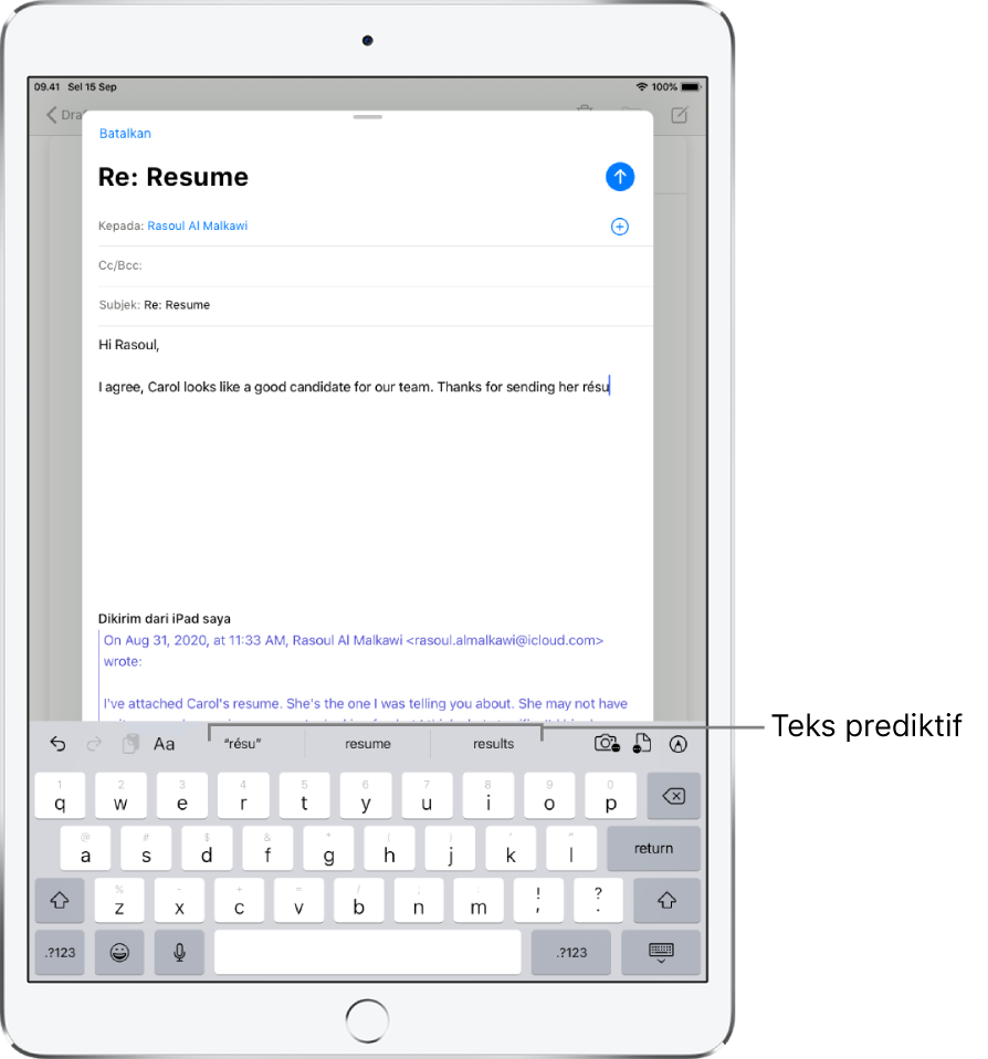 Menggunakan Teks Prediktif Di Ipad Apple Support