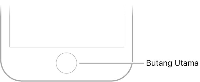 Butang Utama di bahagian bawah iPhone.
