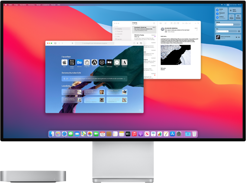 Mac mini neben einem Bildschirm