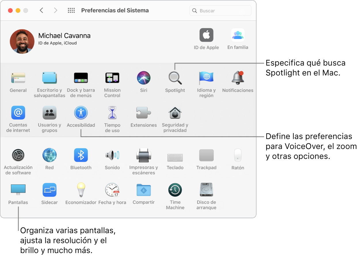 La ventana de Preferencias del Sistema.