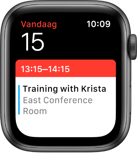 Agenda-scherm met de weergave met de volgende activiteit.
