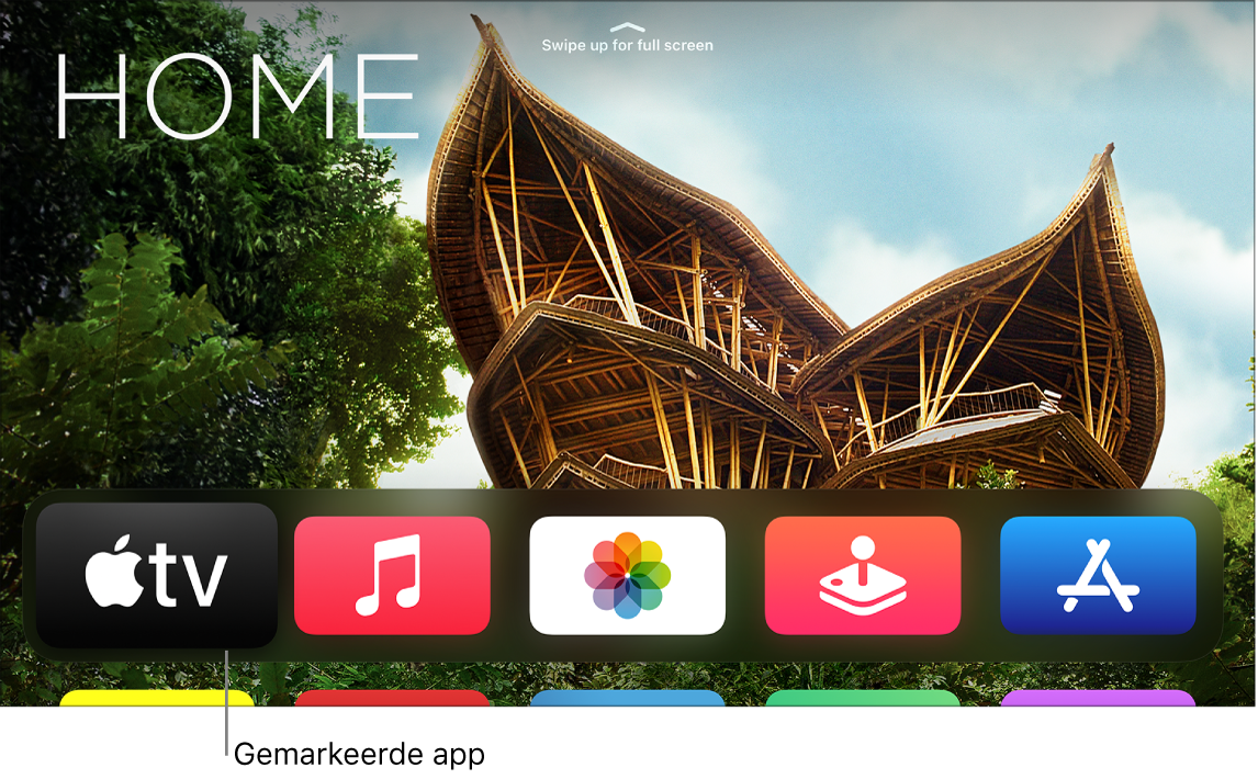 Beginscherm van Apple TV