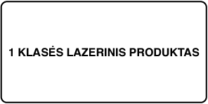 Žyma, ant kurios parašyta „Class 1 laser product“.