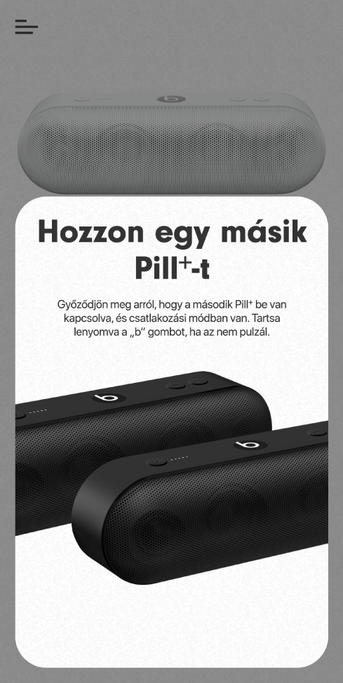 A „Hozzon egy másik Pill+-t” képernyő
