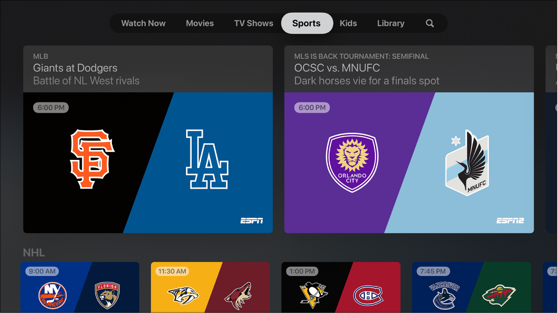 Apple Tv App 中的 体育 Apple 支持