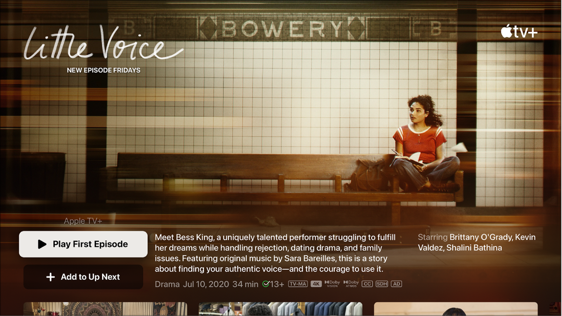 TV show info screen