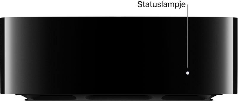 Apple TV met bijschrift voor statuslampje