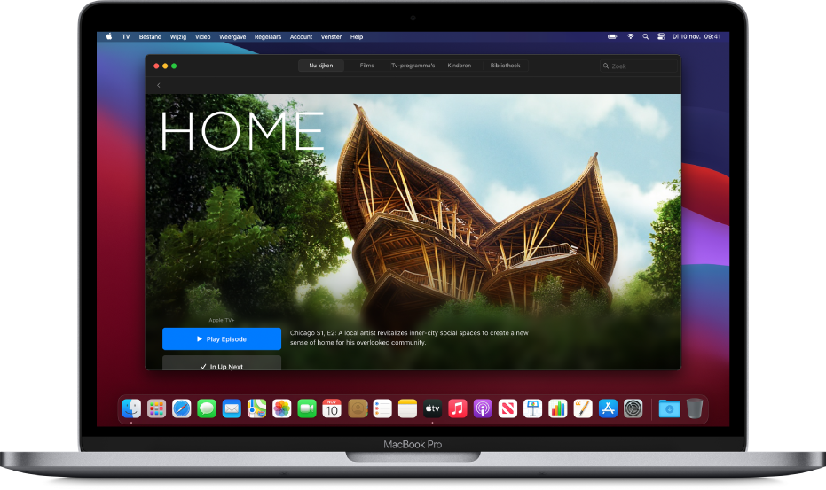 Het scherm 'Nu kijken' van de Apple TV-app.
