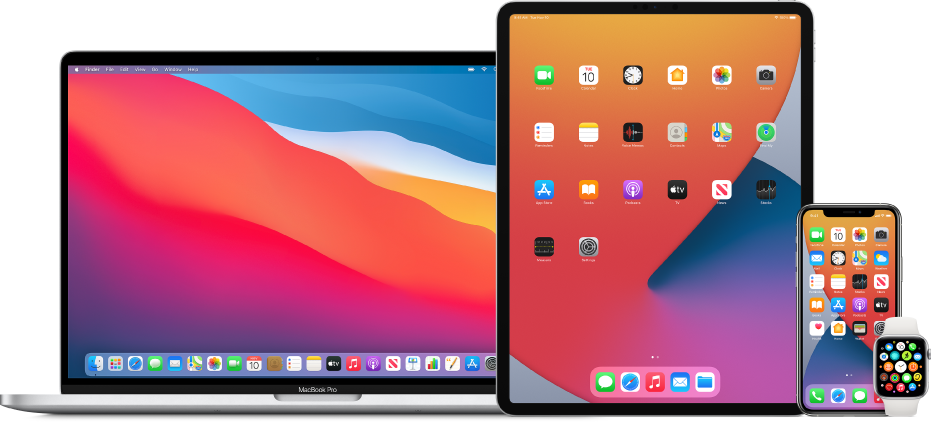Una Mac, iPad, iPhone y Apple Watch.