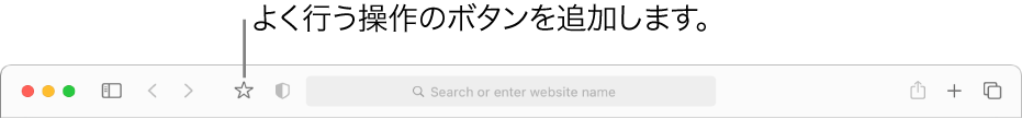 よく使うアクションのために追加できるボタンが表示されているツールバー。