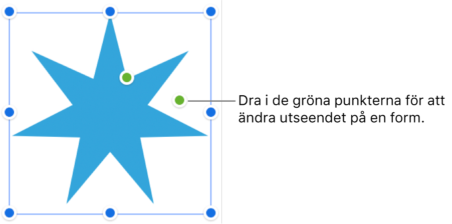 En form med markeringshandtag.