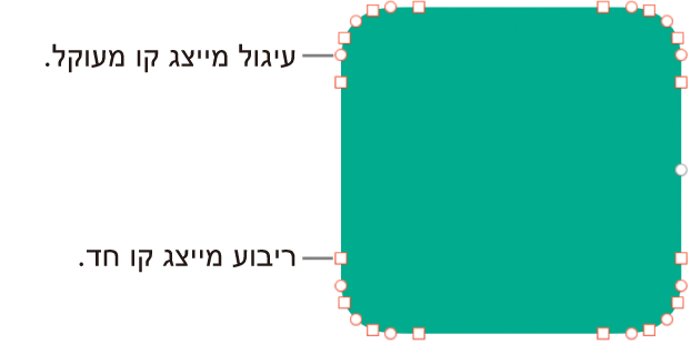 צורה עם נקודות ניתנות לעריכה.