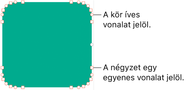 Alakzat szerkeszthető pontokkal.