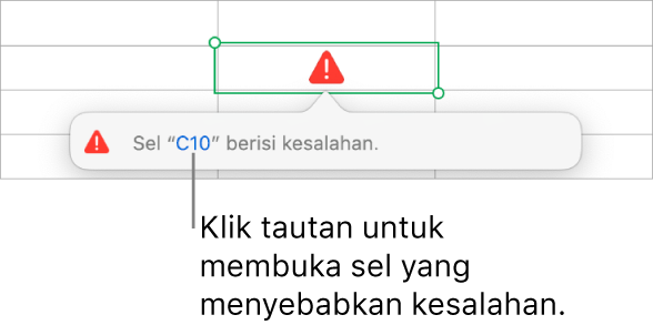 Tautan kesalahan sel.