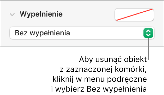 Narzędzie usuwania obiektu z zaznaczonej komórki.