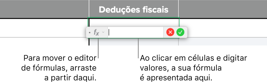 O editor de fórmulas.