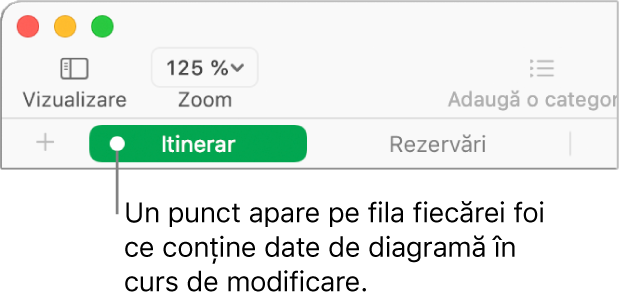 O filă de foaie cu un punct care indică faptul că s-a făcut referire la un tabel din această foaie în diagrama ale cărei date le editați în prezent.