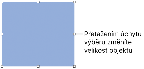 Objekt, který má po obvodu bílé čtverečky pro změnu velikosti