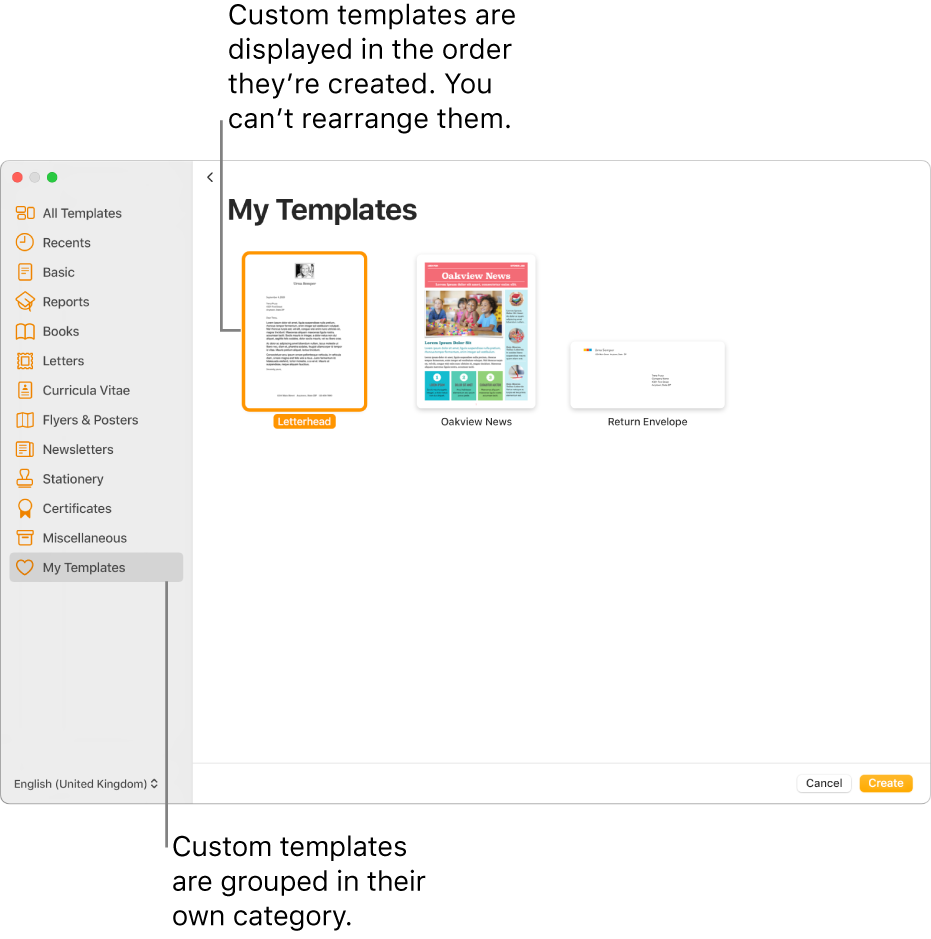 opening pages for mac templates