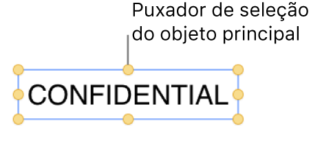 Um objeto com puxadores de seleção.