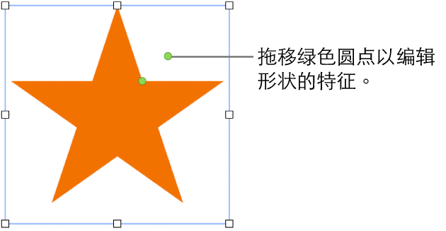 带有选择控制柄的形状。