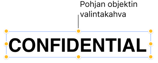 Objekti, jossa on valintakahvat.