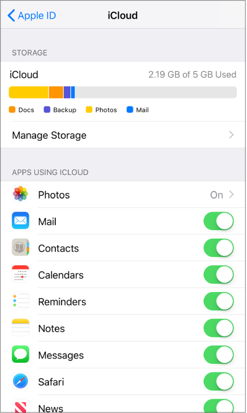 Icloud機能のオン オフを切り替える Apple サポート