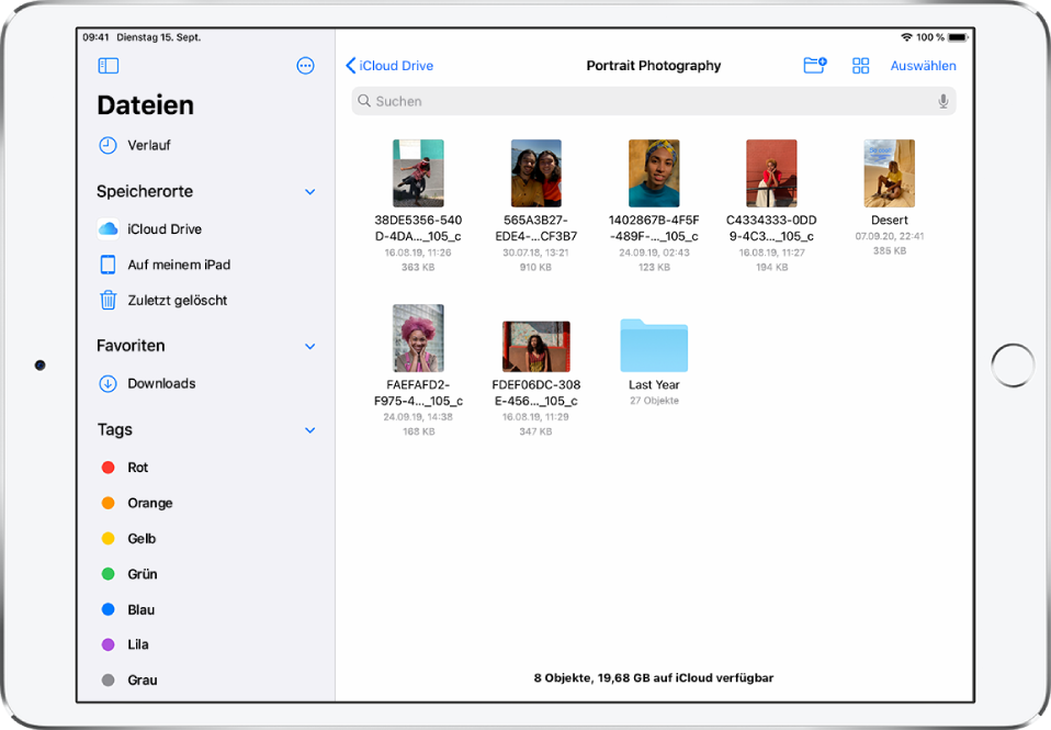 Anzeigen Von Dateien Und Ordnern In Der App Dateien Auf Dem Ipad Apple Support