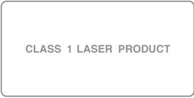 A label reading “Class 1 laser product.”