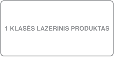 Žyma, ant kurios parašyta „Class 1 laser product“.