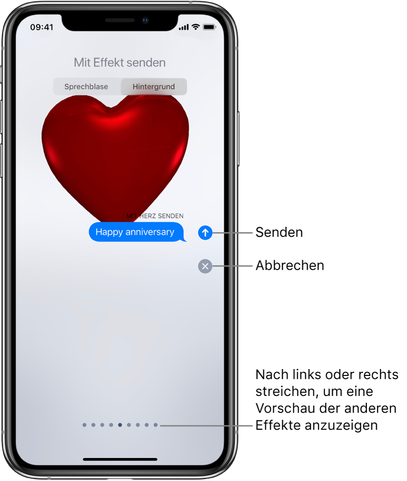 Senden Animierter Effekte In Der App Nachrichten Auf Dem Iphone Apple Support