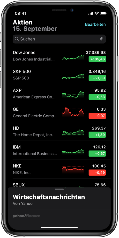 Verfolgen Von Aktienkursen Auf Dem Iphone Apple Support