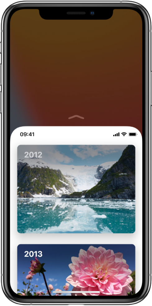Écran de l’iPhone avec la fonction « Accès facile » activée. La partie supérieure de l’écran s’est déplacée vers le bas pour être à portée de votre pouce.