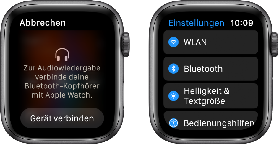 Verbinden Von Bluetooth Kopfhorern Oder Lautsprechern Mit Der Apple Watch Apple Support