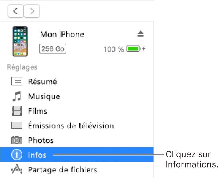 Synchroniser Les Information De L App De Votre Pc Aux Appareils Munis D Itunes Assistance Apple