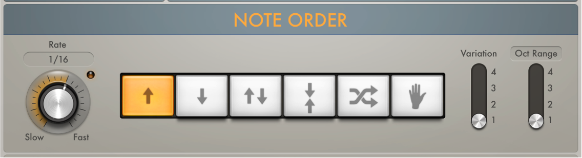 Figure. Arpeggiator Note Order parameters.