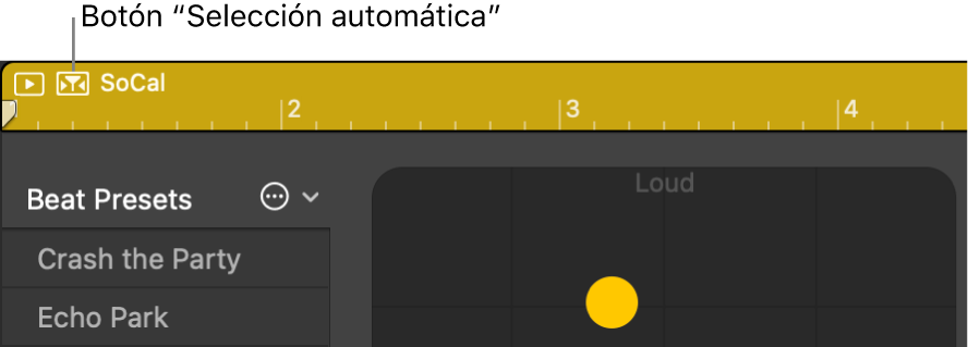 Ilustración. Botón “Selección automática” del editor Drummer.