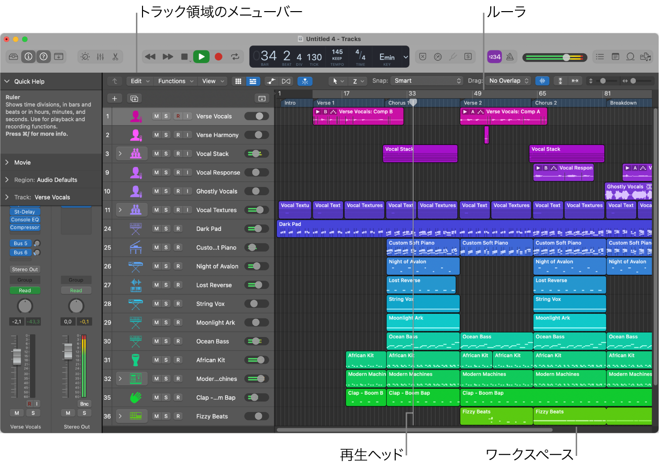 図。トラック領域。