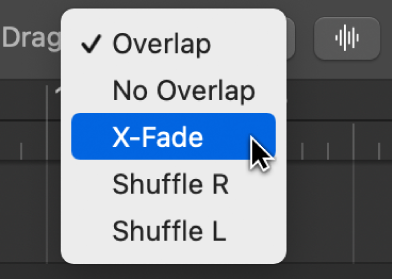 图。轨道区域的“拖移”弹出式菜单。
